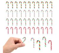 40 Pièces Sucre d'orge pour Sapin, Miniature de Noël en Sucre, Sucre d'orge en Argile Polymère, Immangeable, 1.2 x 3.1 cm, Décoration Sapin de Noël