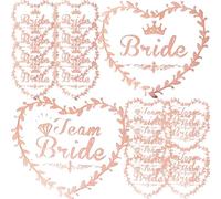 40 Pièces Tatouages Éphémères de Mariage Team Bride, Papier