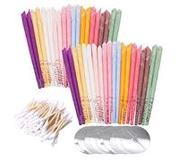 40 pièces toutes les bougies d'oreille naturelles cônes de bougie en cire d'abeille (10 couleurs),parfumées,Bougie Auriculaire Bougies, Détendez-vous et nettoy, avec 20 disques de protection