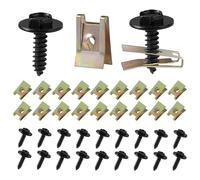 40 Pièces U-Clips Fixation et Vis Kit Universal Metal, Type U Sous Support de Passage Roue Kit, ÉCrou Et Clip Vis de Garde-Boue Automobile, Vis et Ecrou Cage U-Clip Voiture pour Voiture Panneau