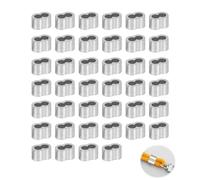 40 Pièces Viroles en Aluminium Manchons à Sertir, 8 mm Manchons Aluminium Double Trou Boucle de Sertissage Protection et Fixation Stable pour Corde en Caoutchouc Câble d'Expansion Bâche Corde d'Exten