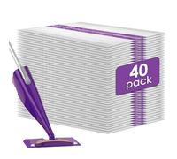 (40 Pièces) WetJet Serpillières Recharges de Tampons de Vadrouille Jetables pour Swiffer WetJet, Recharges de Tampons De Vadrouille Multi-surfaces Pour le Nettoyage Des Sols, Lingette Serpillière