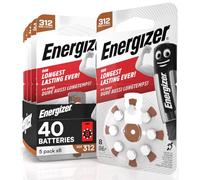 40 Piles Auditives Energizer pour Appareils Auditifs Intra-auriculaires Taille 312 Brun - 5 Plaquettes de 8 Piles