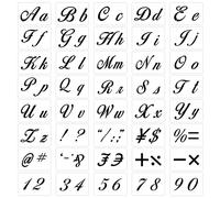 40 Pochoirs à Lettre avec Chiffres et Signes, Stencils Alphabet Lettres Calligraphiques Majuscules et Minuscules Chiffres et Caractères en Plastique Réutilisables pour Enfant, 21x15cm