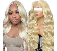 40 pouces 613 Perruque ondulée blond miel 13 x 4 13 x 6 HD Transparent Lace Front Cheveux humains brésiliens pour femme pré-bou 220 %, 30 x 10 cm)