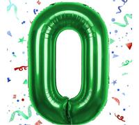 40 pouces Ballon Chiffre 0, VUCDXOP Vert Foncé Ballon Chiffre Numéro 0, 0 Number Ballon Age Gonflable Anniversaire, hélium ballon chiffre 0,ballons de numéro, décoration de mariage