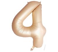 40 pouces Ballon Chiffre 4, VUCDXOP Caramel Couleur Ballon Chiffre Numéro 4, 4 Number Ballon Age Gonflable Anniversaire, hélium ballon chiffre 4,ballons de numéro, décoration de mariage