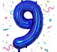 40 pouces Ballon Chiffre 9, VUCDXOP Bleu marine Ballon Chiffre Numéro 9, 9 Number Ballon Age Gonflable Anniversaire, hélium ballon chiffre 9,ballons de numéro, décoration de mariage