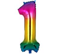 40 Pouces Gros Arc-en-Ciel Numéro 1 Foil Ballon Feuille Géant Fille Hélium Chiffre Ballons Fournitures de Décoration de Fête D'anniversaire Bébé