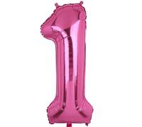 40 Pouces Gros Rose Numéro 1 Foil Ballon Feuille Géant Fille Hélium Chiffre Ballons Fournitures de Décoration de Fête D'anniversaire Bébé 100cm