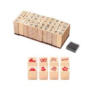 40 Sceaux Alphanumériques, 6 Sceaux Matériels, Sceaux En Bois Rétro, Sceaux Monogrammes, Timbres Numériques, Décorations Pour Carnets Et Scrapbooking