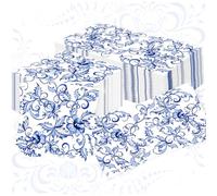 40 serviettes en papier fleuri bleu poussière pour mariage fête future mariée bébé anniversaire dîner thé cuisine