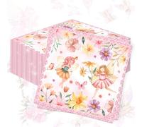 40 serviettes fées champignons serviettes fleurs thé party decoration fêtes mariage babyparty fiançailles wildflowers