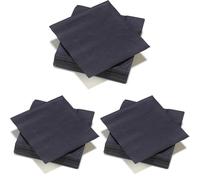40 Serviettes Noir en ouate 3plis FSC® - 40x40cm (Lot de 3)