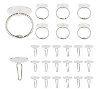 40 sets de 2 styles de patères de plafond autocollantes, patères murales autocollantes avec anneaux, petites pastilles adhésives transparentes invisibles - idéaux pour Noël, festivals et mariages