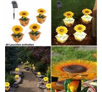 40 Solaire Lumières LED Soleil Fleurs Pot Plantes Décoration de Jardin Extérieur