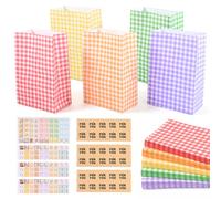 40 Stück Geschenktüten Kindergeburtstag Papiertüten 22 * 14 * 7.8cm | Pochette Cadeau Sachet Bonbon Sac Anniversaire Enfant pour Emballer des Cadeaux mariage Noël D'enfants