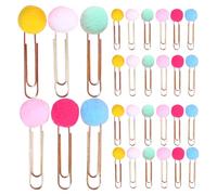 40 trombones marque-pages à pompons colorés en métal | Lot de 40 pièces, design mignon et charmant, pour enseignants et élèves, pour organiser documents et plannings