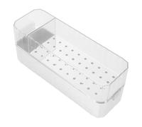 40 Trous Boîte de Rangement en Acrylique pour Forets de Manucure | Couvercle Transparent, Protection Anti-poussière, Organisation Précise, Usage Maison et Professionnel, Argenté