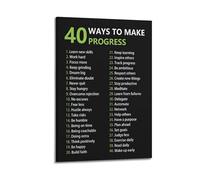 40 Ways To Make Progress InspirationalCover Poster sur toile Cadeau pour vos amis ou pour votre propre utilisation Chambre Salon Décoration Esthétique Cadre 30 x 45 cm