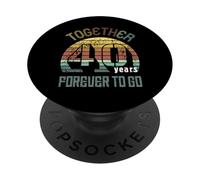 40 Wedding Anniversary for Couple Best 40th Year of Marriage PopSockets PopGrip Adhésif