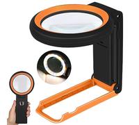 40 x 30 x Loupe avec lumière et support, 18 LED Loupe Professionnel pour Lecture, Inspection, Exploration, Personnes âgées, Bijoux, Enfants