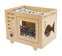 40 x 44 x 55 cm - Niche d'intérieur pour petits chiens et chats - Niche chaude - Lit pour chat et chien - Maison amovible en forme de tabouret à chaussures - Niche pour chien - Maison pour animaux de