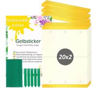 40 X Insect Traps,Anti Gnats,Glued Traps,Double-Sided Adhesive Stickers,Yellow,Plant Protection Flower Fruit (40 Pieces).[P229]