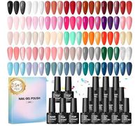 40 x Semi-Permanent Nail Polish Kit, 35 Colours Red, White, Nude Black, Glitter UV Gel Polish + 1 Base Coat + 4 Top VERNIS A ONGLES