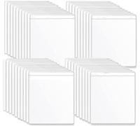 40 X Transparent Adhesive Label Holders,Visit Stickers Transparent Plastic Self Adhesive For Storing And Protecting Index Cards,Labels For Folders