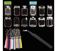 40 X Transparent Dried Flower Bookmarks,Transparent Flower Bookmarks For Dried Flowers With Tassels For Diy Page Markers
