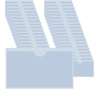 40 X Transparent Self-Adhesive Card Holders 6 X 10 Cm With Top Opening,Plastic Card Holders For Storing And Protecting Your Index Cards (Horizontal Version)