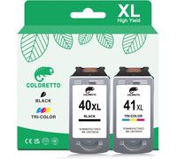 40 XL 41 Remanufactured Ink Cartridges for Canon Pixma MP150 MP160 MP180 MP190 MP210 MP220 MP450 MP460 MX300 iP2600 iP6220D iP1200 iP1300 iP1900 0 Printer