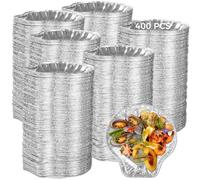400 barquettes coquille en aluminium jetables, mini plateaux pour huîtres et coquilles Saint-Jacques, pour fruits de mer, barbecue, cuisson au four et service traiteur