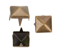 400 ensembles de clous à pointes carrées à quatre mâchoires, bricolage maroquinerie rivets à pointes rivets à pointes carrés Rivets sac vêtements en cuir chaussures Rivet(6mm-Bronze)
