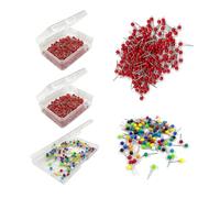 400 Épingles En Nacre Rouge Et 100 Épingles En Nacre Colorées, Petites Fournitures De Bureau, Épingles De Fixation Cartes, Épingles De Marquage