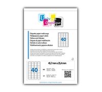 400 étiquettes 45.7 X 25.4 mm Petite Etiquette blanche adhésive = 10 feuilles de 40 mini étiquette autocollante blanche pour imprimante jet d'encre et laser utilisable sur Word réf UGE40- l7654