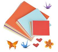 400 Feuilles de Papier Origami Coloré, Carrés de Feuille Origami Papier Couleur, Papier Pliant Double Face pour Artisanat DIY, Loisirs Créatifs, 10 x 10 cm, 15 x 15 cm, 20 x 20 cm
