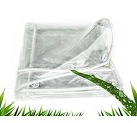 400 g/m² bâches transparentes bâches transparentes imperméables avec œillets, verre doux de 13,5 mil d'épaisseur, résistance à la déchirure, pour terrasse, jardin, porche, 4 x 9,8 pieds 5 x