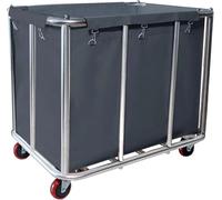 400 L Chariot à Linge Commercial Maison,Gris Grand usage Acier inoxydable intensif Panier à Linge avec roulettes,pour le stockage de blanchisserie/école/hôtel,130 kg de charge,90x65x80cm