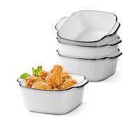 400 ml de Casserole Forme Petite, Forme de Lasagne, Ensemble de 4 Mini Plat four pour Rôtis D'air Chaud, Boîtes de Cuisson en Céramique avec Poignées, four à Micro Ondes, 14,2 x 13 x 5,4 cm
