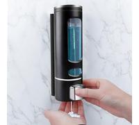 400 ml Distributeur de savon noir : Bouteille de savon liquide/shampooing montée au mur, convient pour la salle de bain/la cuisine/le savon liquide pour les mains, le contenant du nettoyant pour la va