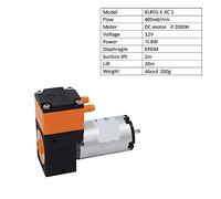 400 ml/min KLP01 Mini brosse diaphragme pompe 12 V 24 moteur à courant continu pression liquide 3 bar Joint droit tête unique for laboratoire Facile à nettoyer(2PCS-KC 1)
