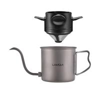 400 ml Titan Coffee Kettle tasse Verser sur Ti Kettle avec couvercle et filtre à café en plein air Camping Randonnée Coffeecup
