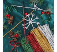 400 pcs de cure-pipes métalliques de Noël Tinsel Chenille pour artisanat créatif bricolage,arts,mariage,maison,fête,décoration de