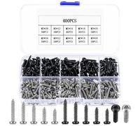 400 Pcs M3, Autotaraudeuse, Tête Cylindrique Torx, Vis à Tête Ronde, Vis a Bois Torx, Auto-perceuse en Tôle, Autoperceuses à Plate pour Bois Meubles Plastique