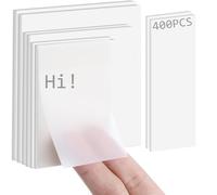 400 Pcs Notes Autocollantes Transparentes, Étiquettes Séparateur Transparent, Transparent Sticky Notes Adhésives, Sticky Memo Pads Réutilisables Pour Bureaux, Ménages et les Etudiants