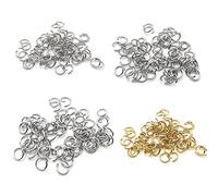400 Pièces Anneaux de Saut 1.2 mm * 8 mm/9 mm/10 mm Anneaux ouverts Jump pour Collier Bracelet Boucle d’Oreille Anneaux Jump Ring pour Bricolage Fabrication de Bijou (Argent et Or)