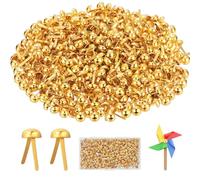 400 Pièces Attaches Parisiennes, 8mm Attache Parisienne avec Boîte, Légers Réutilisables Métal Attaches Broches Fendues pour L'école Bureau Papier Pinces à Lettres Bricolage DIY