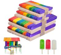 400 Pièces Batonnet En Bois, Bâtonnet Glace, Baton de Glace, Abaisse Langue Bois, Bricolage Naturel, pour Loisirs Créatifs et Artisanat